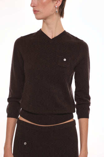 BISKY CASHMERE SWEATER IN BROWN