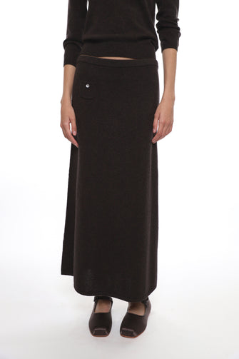 MYOS CASHMERE SKIRT IN BROWN