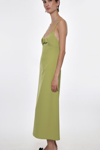 PILTON DRESS IN CHARTREUSE