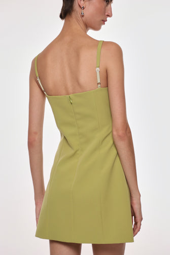 NAOMI DRESS IN CHARTREUSE