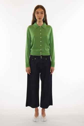 LEY CARDIGAN IN HEATHER GREEN