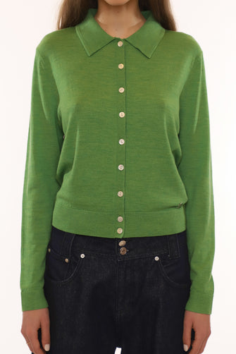LEY CARDIGAN IN HEATHER GREEN