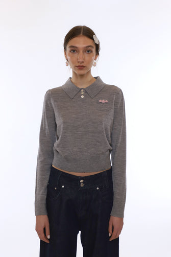 AKIRA SWEATER IN HEATHER GREY