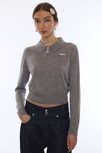 AKIRA SWEATER IN HEATHER GREY