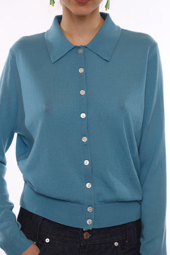 LEY CARDIGAN IN CERULEAN