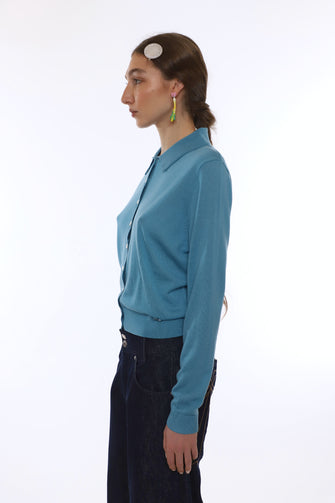 LEY CARDIGAN IN CERULEAN