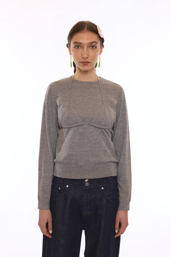 MAISY SWEATER IN HEATHER GREY