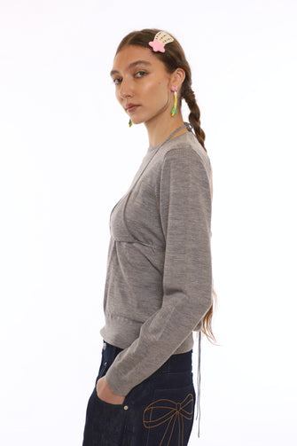 MAISY SWEATER IN HEATHER GREY