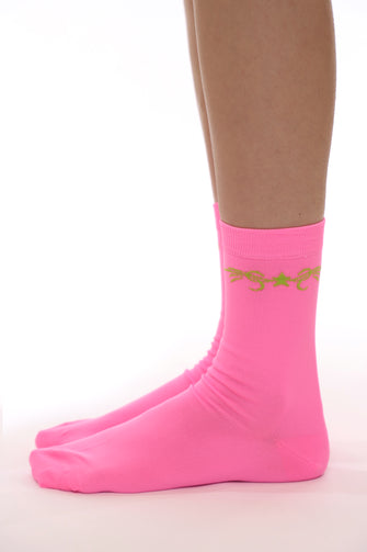 TATTOO SOCK IN NEON PINK