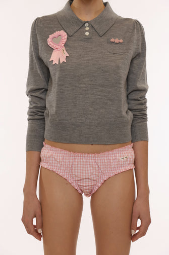 MINI I LOVE YOU BROOCH IN PINK