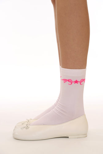 TATTOO SOCK IN WHITE