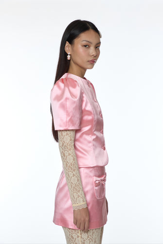 BONNY JACKET IN PINK SATIN