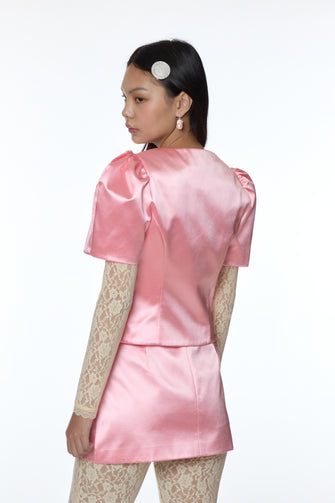 BONNY JACKET IN PINK SATIN
