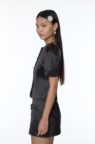 BONNY JACKET IN BLACK SATIN