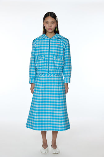 FARRO JACKET IN CERULEAN PLAID