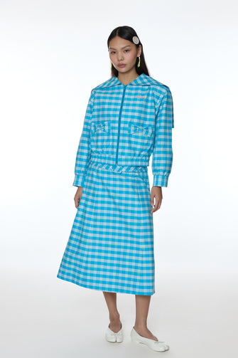 FARRO JACKET IN CERULEAN PLAID