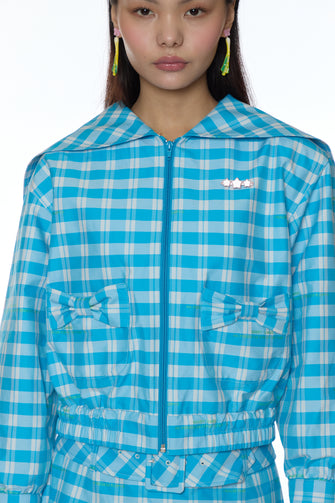 FARRO JACKET IN CERULEAN PLAID