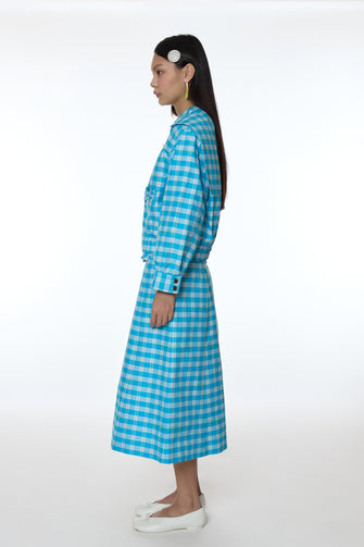 FARRO JACKET IN CERULEAN PLAID
