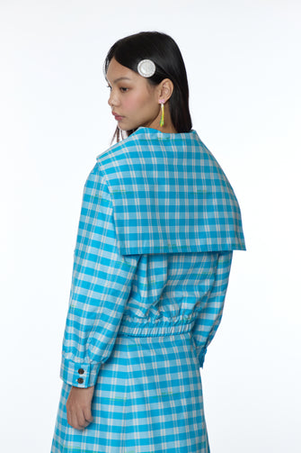 FARRO JACKET IN CERULEAN PLAID