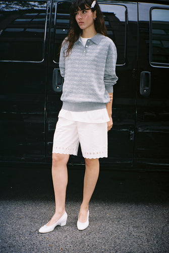 WOODS SWEATER IN GREY WASHI BUNNY