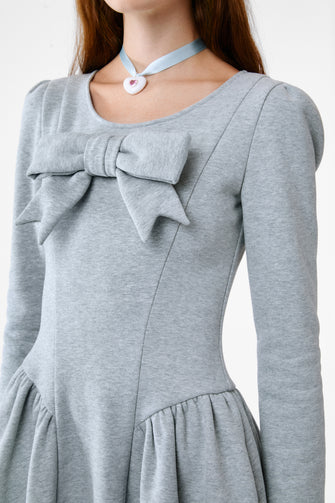 BRUSSELS DRESS IN HEATHER GREY