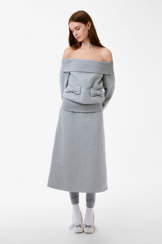 SHIBA SKIRT IN HEATHER GREY