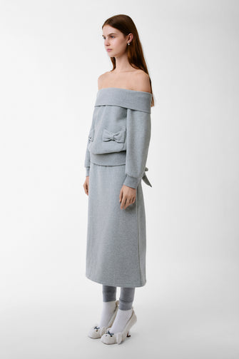 SHIBA SKIRT IN HEATHER GREY