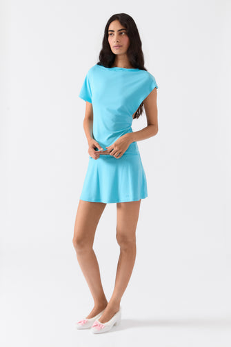 NARA TOP IN TURQUOISE