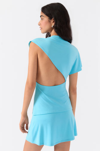 NARA TOP IN TURQUOISE