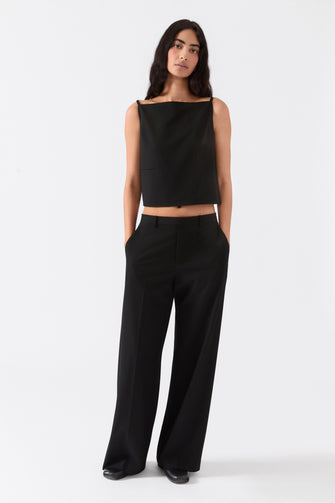 GLASS PANT IN BLACK