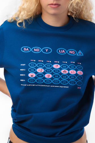 CALENDAR BOXY TEE IN OCEAN