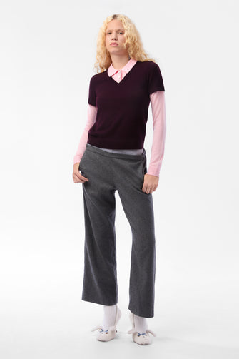 LOTTIE SWEATER IN BURGUNDY PINK