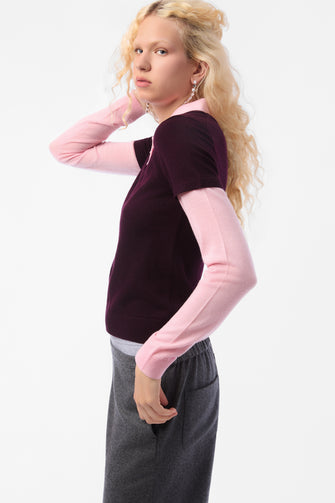 LOTTIE SWEATER IN BURGUNDY PINK
