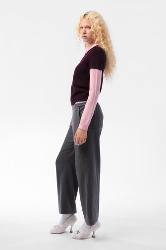 LOTTIE SWEATER IN BURGUNDY PINK