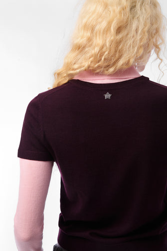LOTTIE SWEATER IN BURGUNDY PINK