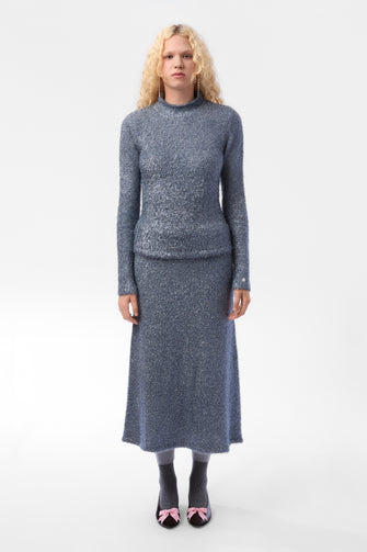 CURIO SWEATER IN ICE BLUE TINSEL