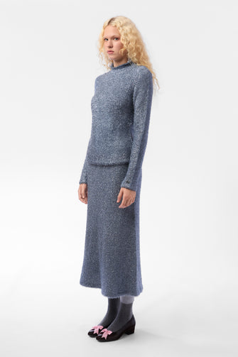 CURIO SWEATER IN ICE BLUE TINSEL