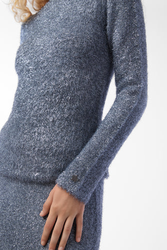 CURIO SWEATER IN ICE BLUE TINSEL