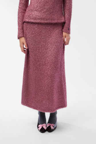 GREENWICH KNIT SKIRT IN PINK TINSEL