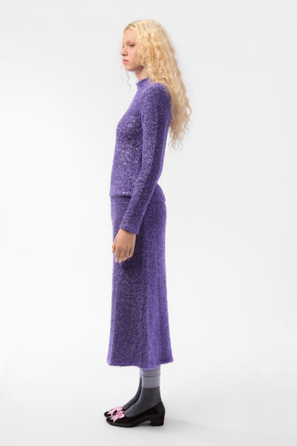 GREENWICH KNIT SKIRT IN PURPLE TINSEL