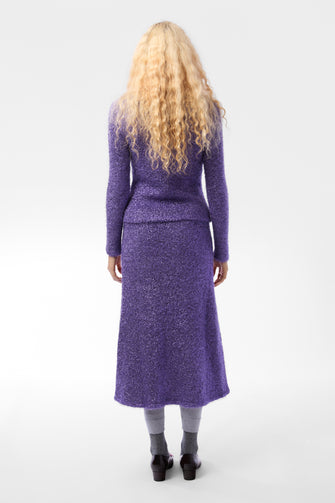 GREENWICH KNIT SKIRT IN PURPLE TINSEL