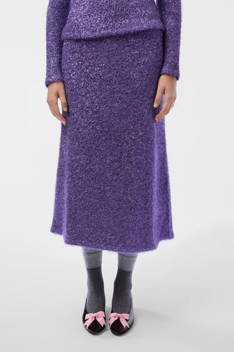 GREENWICH KNIT SKIRT IN PURPLE TINSEL