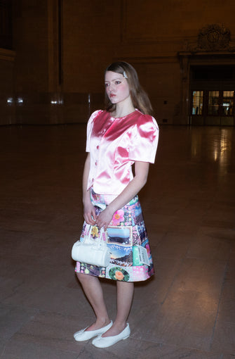 BONNY JACKET IN PINK SATIN