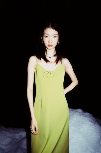 PILTON DRESS IN CHARTREUSE