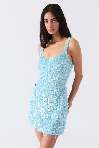 SIMON DRESS IN ICE BLUE CONFETTI