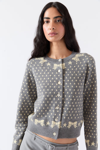 DUCKLING CARDIGAN IN GREY