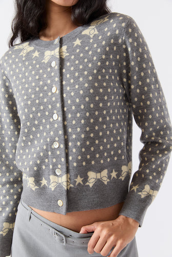 DUCKLING CARDIGAN IN GREY