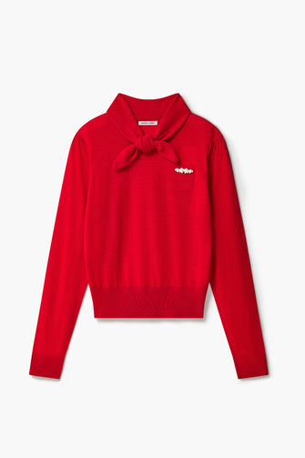 SHELTIE SWEATER IN RED