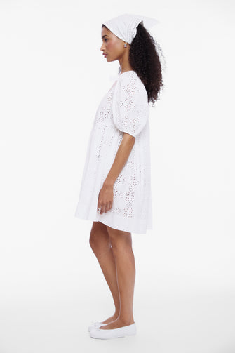 HUGO DRESS IN WHITE EYELET