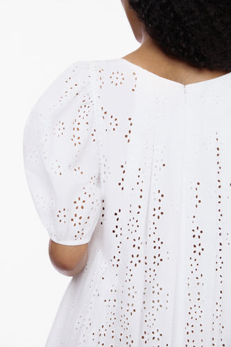 HUGO DRESS IN WHITE EYELET